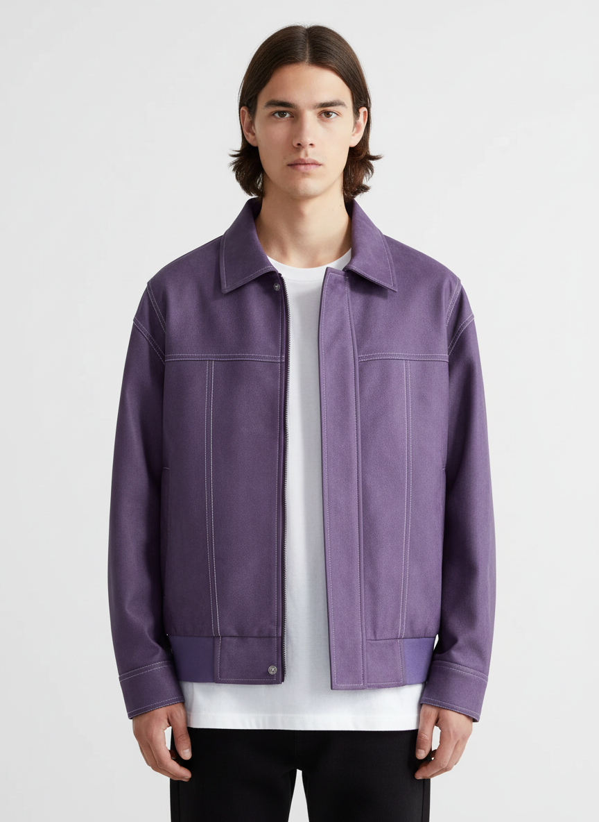 Aiden | Men's Leather Jacket With Zip Closure And Side Pockets | Casual