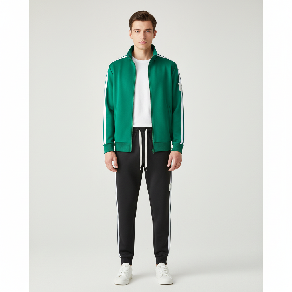 Aiden | Men's Two Piece Set With Zip Jacket And Drawstring Pants | Sporty