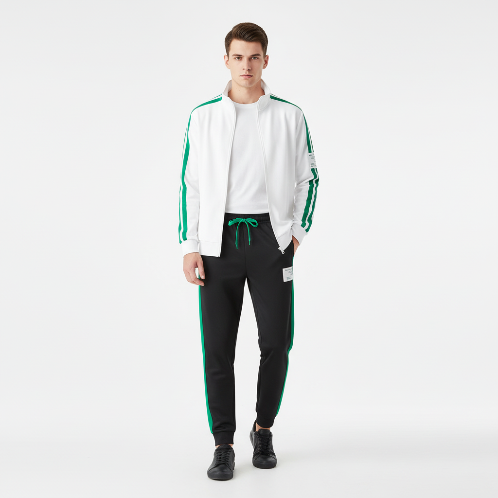 Aiden | Men's Two Piece Set With Zip Jacket And Drawstring Pants | Sporty