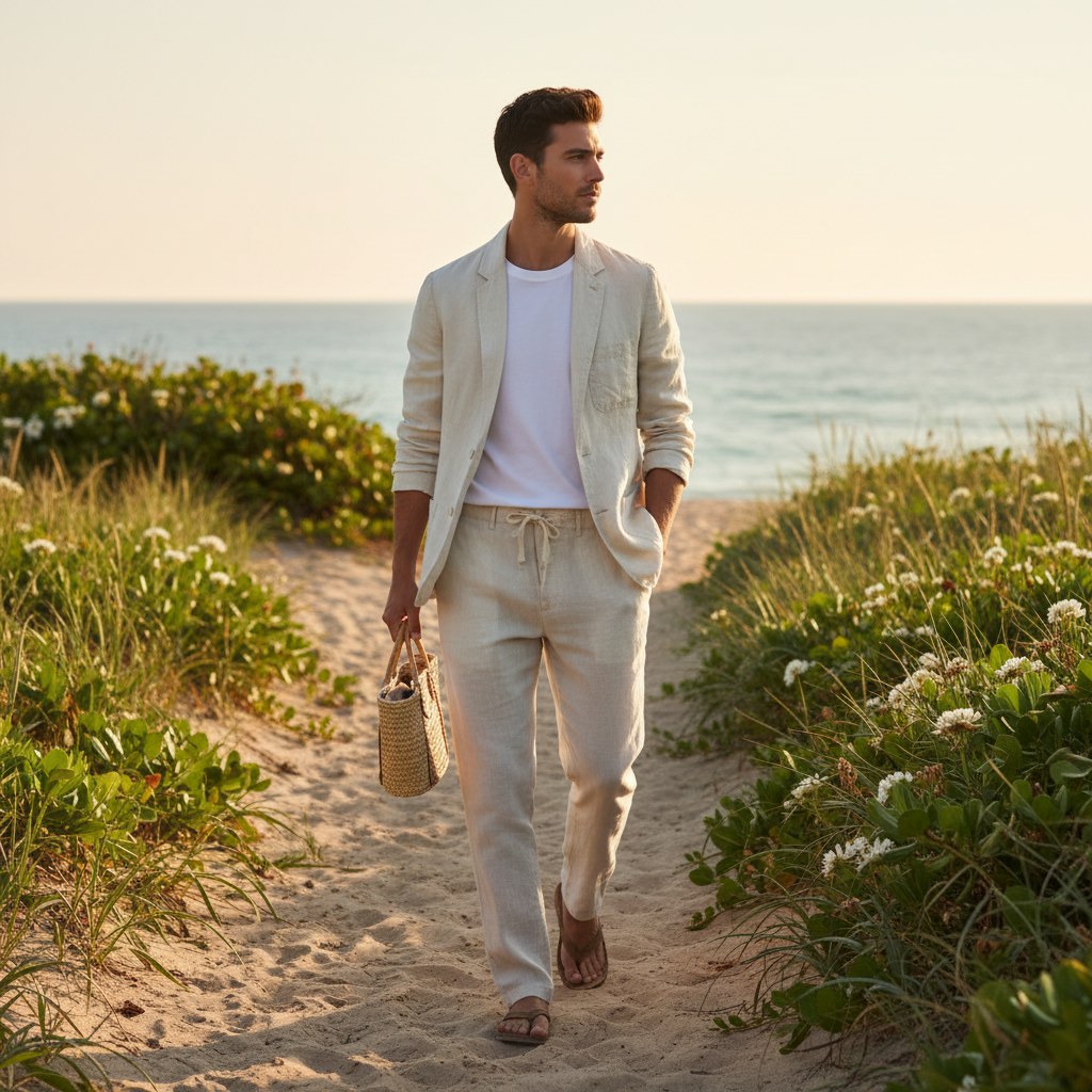 Aiden | Men's Two Piece Suit With Notch Lapel And Drawstring Pants | Smart Casual