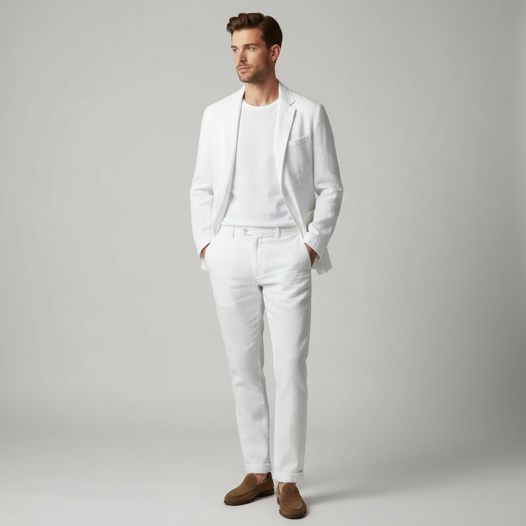Aiden | Men's Two Piece Suit With Notch Lapel And Drawstring Pants | Smart Casual
