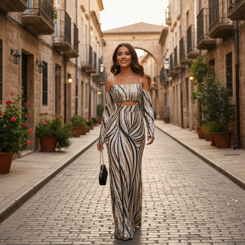 Amara | Women's Bodycon Maxi Dress With Sweetheart Cut And Front Split