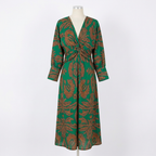 Amara | Women’s Formal Maxi Dress With Printed Design And V-Neck Wrap Style | Elegant