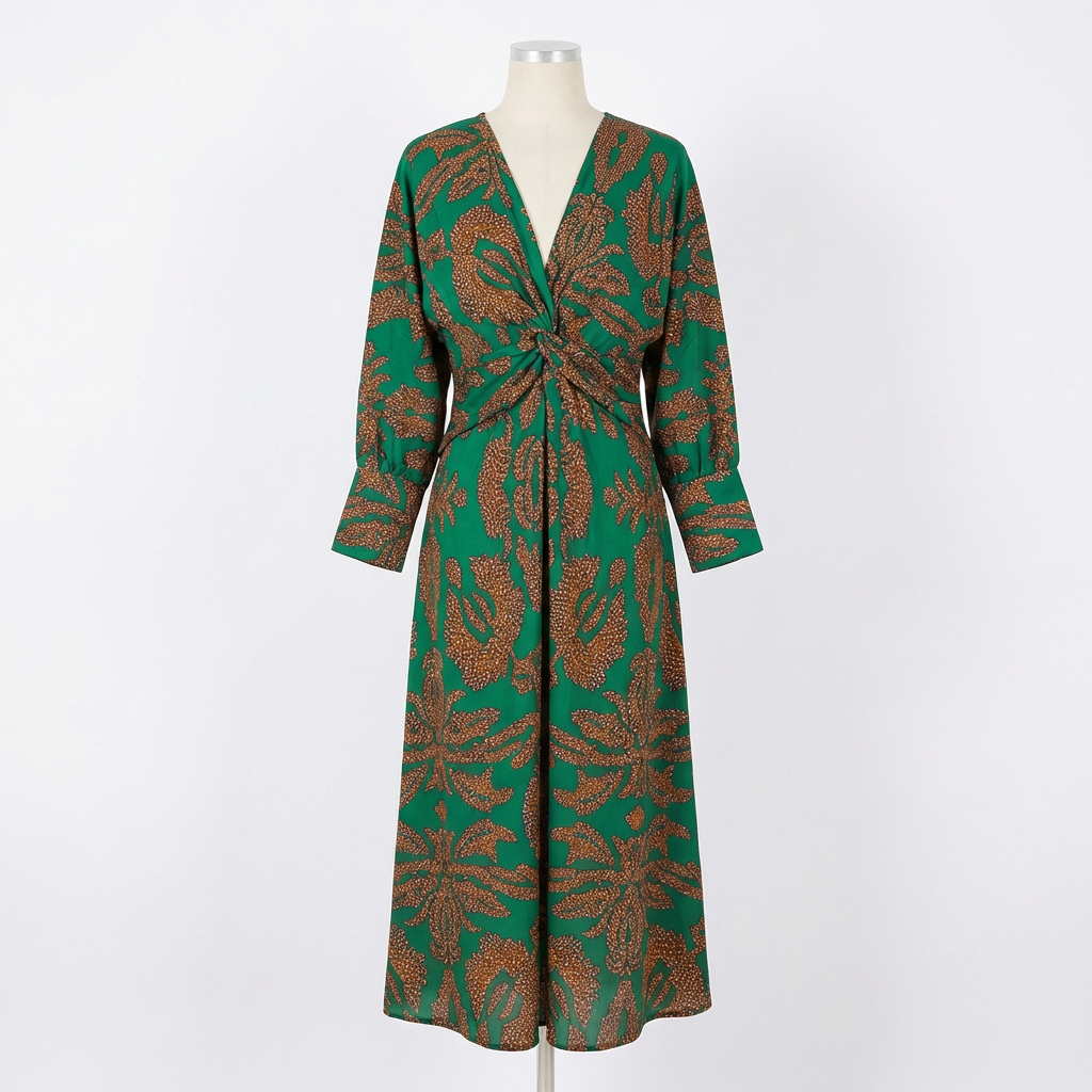 Amara | Women’s Formal Maxi Dress With Printed Design And V-Neck Wrap Style | Elegant