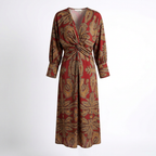 Amara | Women’s Formal Maxi Dress With Printed Design And V-Neck Wrap Style | Elegant