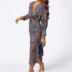 Amara | Women’s Formal Maxi Dress With Printed Design And V-Neck Wrap Style | Elegant