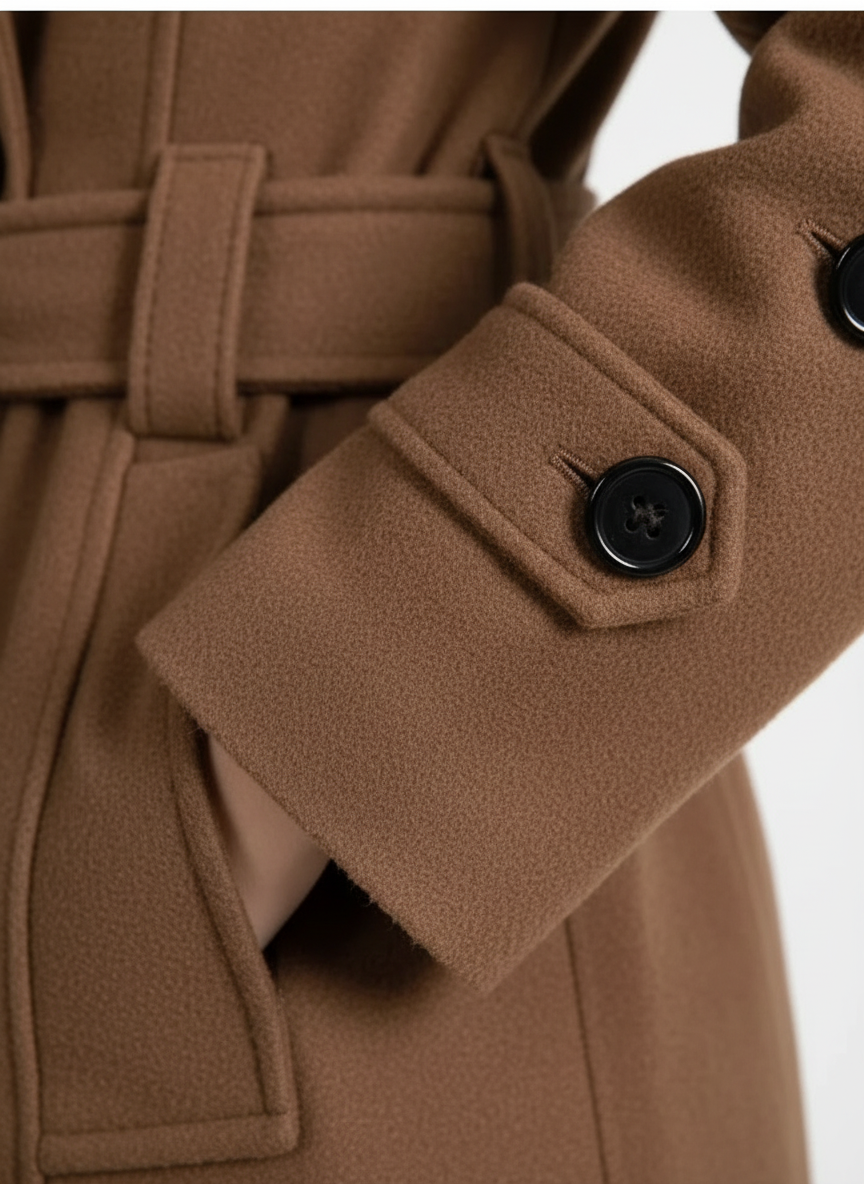 Amara | Women's Trench Coat With Double Breasted Front And Belted Waist