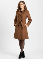 Amara | Women's Trench Coat With Double Breasted Front And Belted Waist