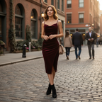 Amelia | Women’s Cocktail Midi Dress With Cowl Neckline And Ruched Draping | Glamorous