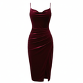 Amelia | Women’s Cocktail Midi Dress With Cowl Neckline And Ruched Draping | Glamorous
