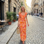 Amelia | Women’s Day Maxi Dress With Floral Print And Ruffle Neckline | Summer