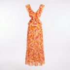 Amelia | Women’s Day Maxi Dress With Floral Print And Ruffle Neckline | Summer
