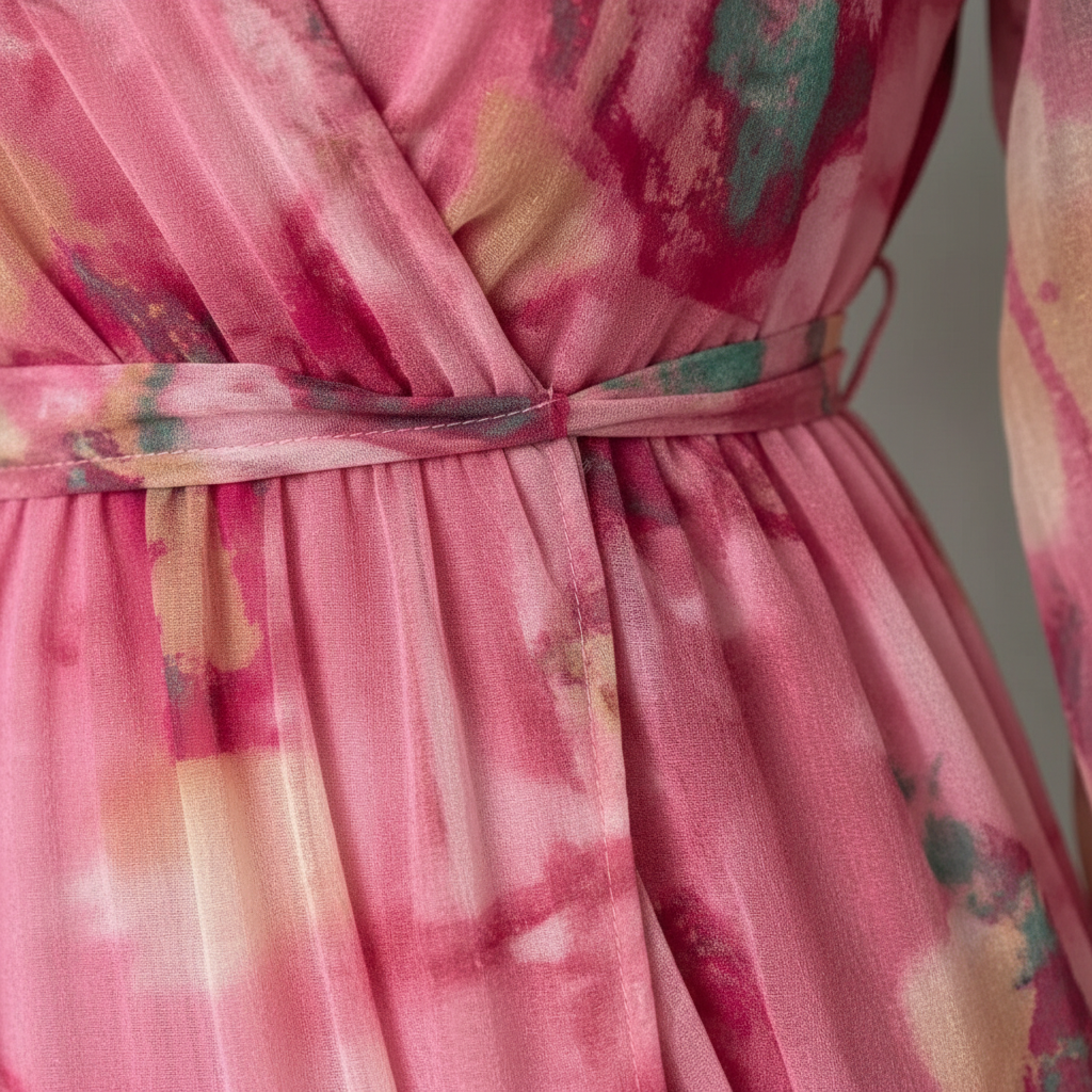 Amelia | Women’s Floral Maxi Dress With V Neckline And Waist Tie Belt | Elegant