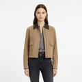 Arielle | Women's Bomber Jacket With Patch Pockets And Contrast Collar | Modern