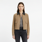 Arielle | Women's Bomber Jacket With Patch Pockets And Contrast Collar | Modern