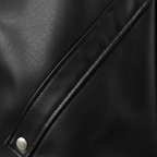 Ava | Men's Leather Jacket With Zip Closure And Point Collar | Minimalist