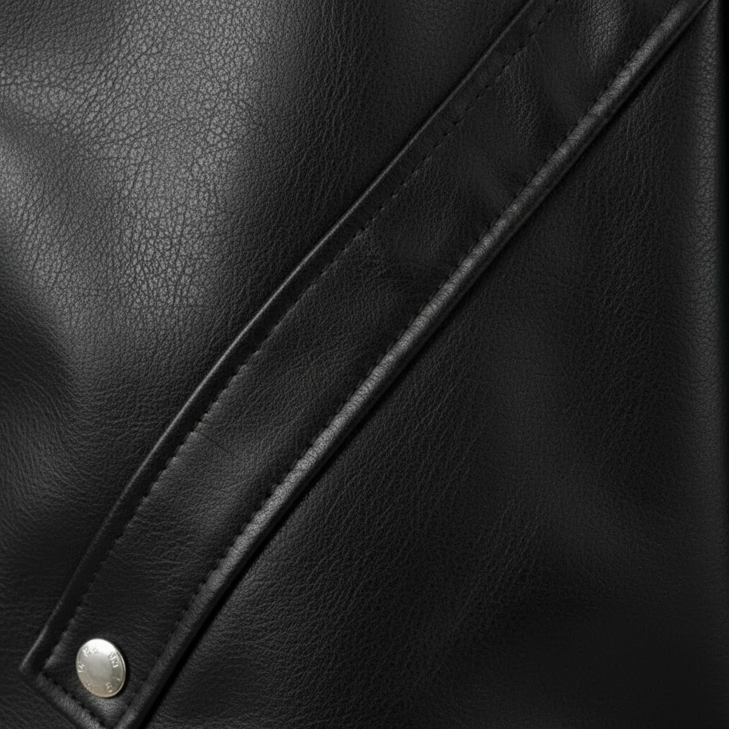 Ava | Men's Leather Jacket With Zip Closure And Point Collar | Minimalist