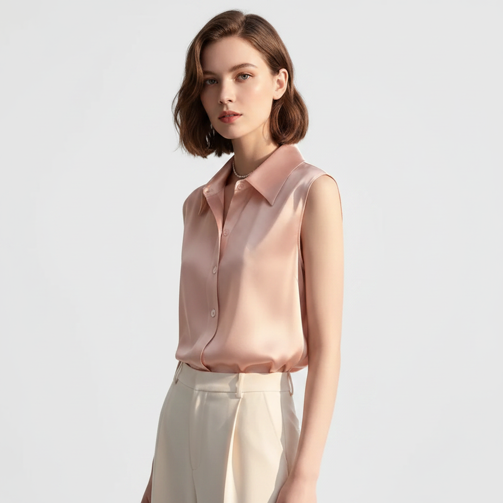 Ava | Women's Blouse With Sleeveless Design And Button Closure | Elegant
