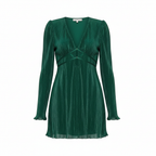 Ava | Women's Bodycon Mini Dress With Pleated Texture And Long Flared Sleeves | Chic