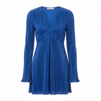 Ava | Women's Bodycon Mini Dress With Pleated Texture And Long Flared Sleeves | Chic