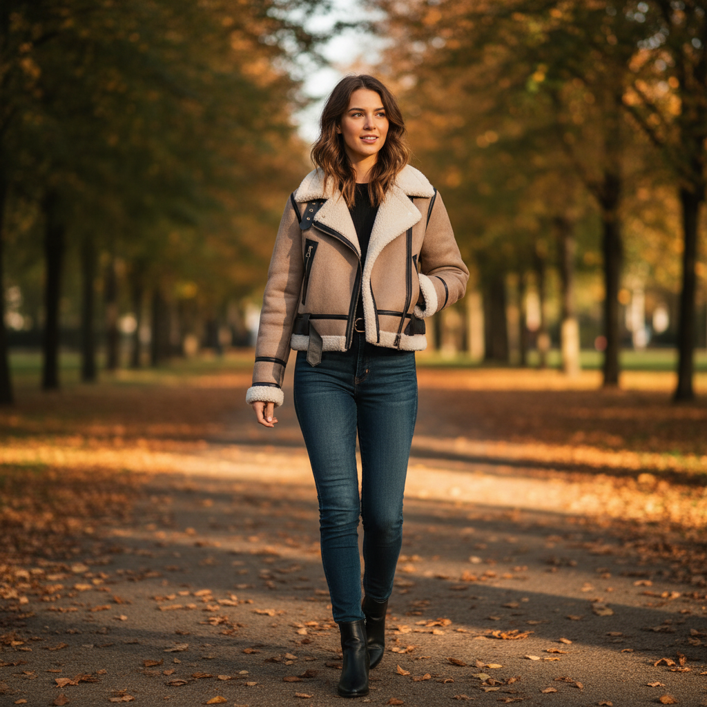 Ava | Women's Bomber Jacket With High Neck And Zip Closure | Winter
