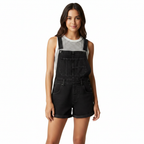 Ava | Women's Denim Shorts With Bib Front And Rolled Hem | Casual
