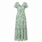 Ava | Women's Graduation Maxi Dress With V-Neckline And Flutter Sleeves | Elegant