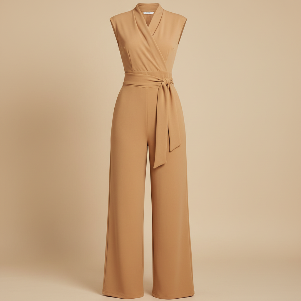 Ava | Women's Jumpsuit With High Neck And Sleeveless Design | Elegant