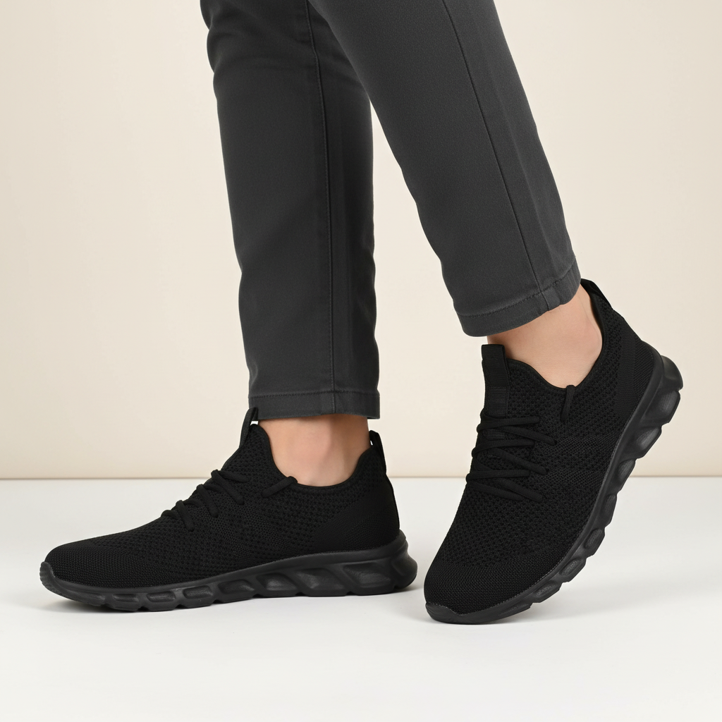 Ava | Women's Lace-Up Sneakers With Woven Texture And Cushioned Sole | Sporty