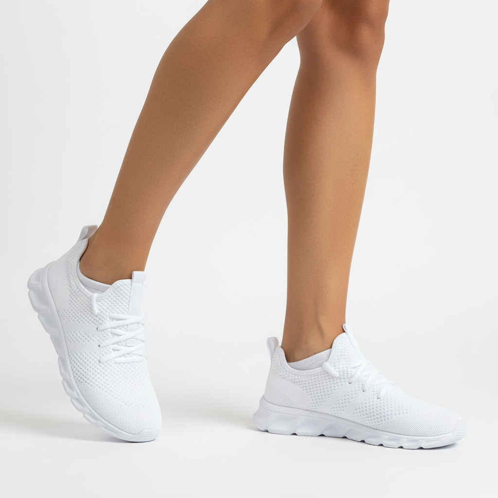Ava | Women's Lace-Up Sneakers With Woven Texture And Cushioned Sole | Sporty