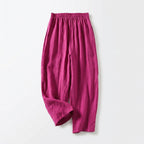 Ava | Women’s Linen Trousers With Elastic Waistband And Wide Leg Silhouette | Casual