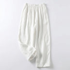 Ava | Women’s Linen Trousers With Elastic Waistband And Wide Leg Silhouette | Casual