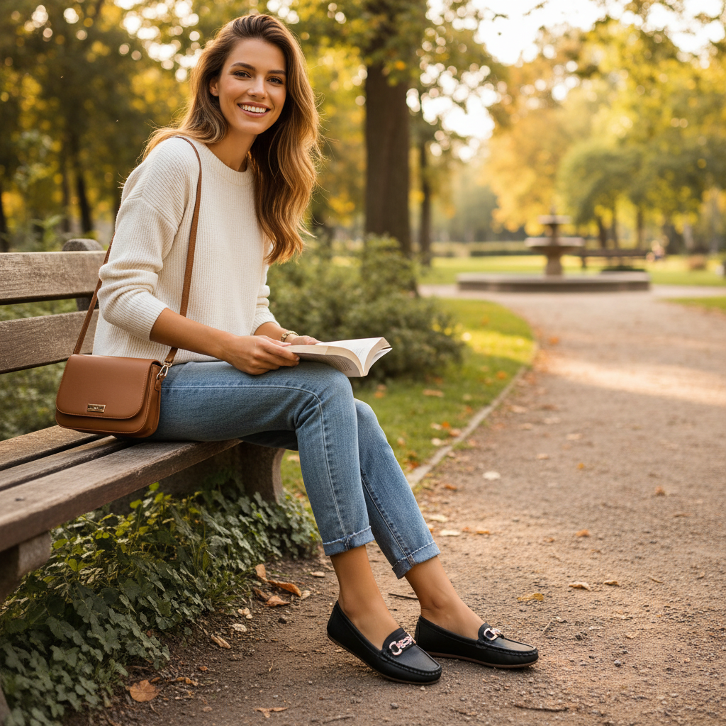Ava | Women's Loafers With Gold Hardware And Slip-On Design | Casual