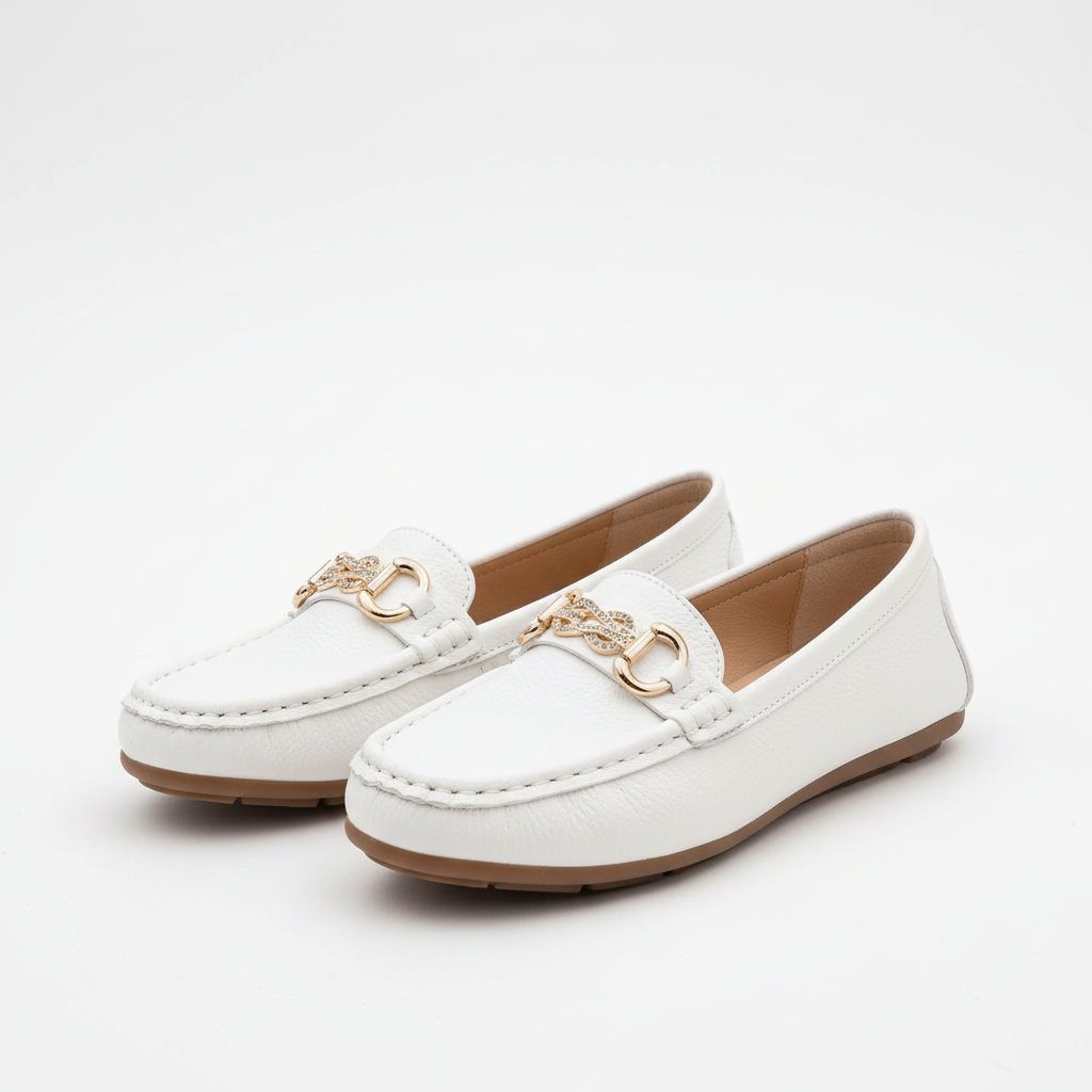 Ava | Women's Loafers With Gold Hardware And Slip-On Design | Casual