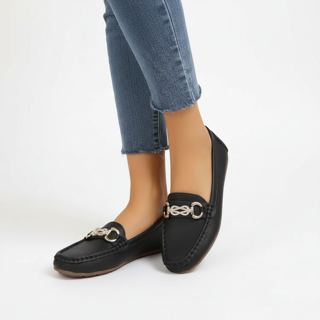 Ava | Women's Loafers With Gold Hardware And Slip-On Design | Casual