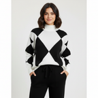 Ava | Women's Loungewear Set With High Neck And Diamond Pattern | Cozy