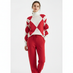 Ava | Women's Loungewear Set With High Neck And Diamond Pattern | Cozy