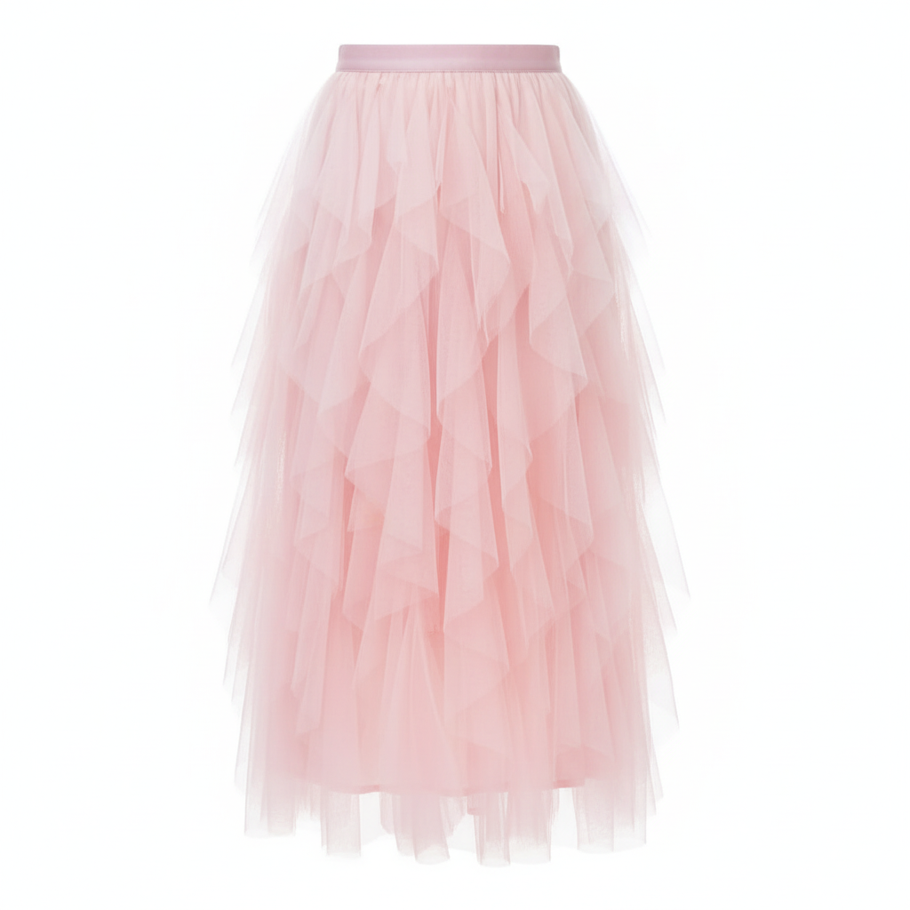 Ava | Women's Midi Skirt With Layered Tulle And Asymmetric Panels | Chic
