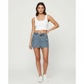 Ava | Women's Mini Skirt With Cargo Pockets And Button Closure | Casual
