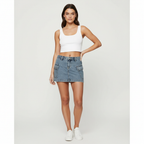 Ava | Women's Mini Skirt With Cargo Pockets And Button Closure | Casual