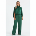 Ava | Women's One-Piece Jumpsuit With High Neck And Wide Leg | Elegant