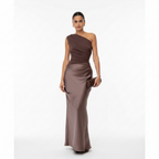 Ava | Women's One Shoulder Dress With Asymmetric Neckline And Draped Detail | Elegant