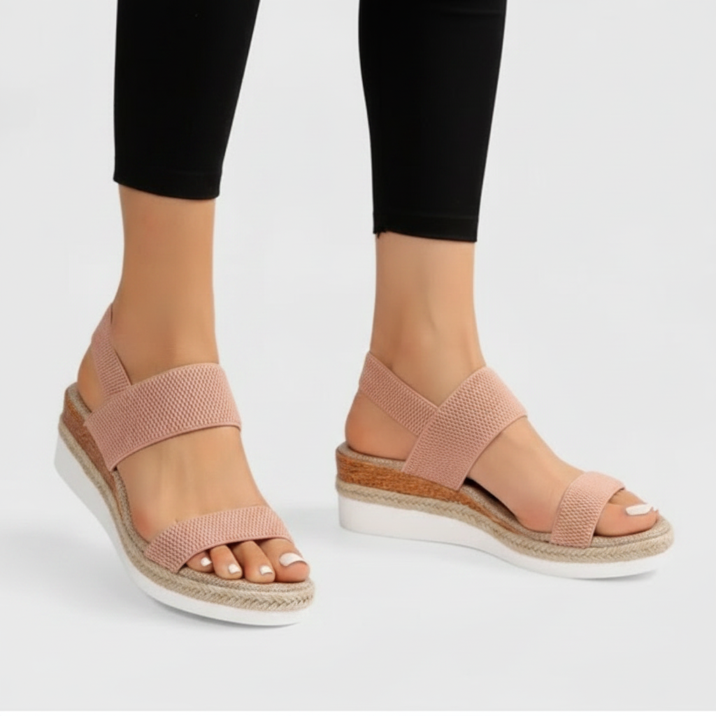 Ava | Women's Orthopedic Sandals With Elastic Straps And Platform Sole | Casual