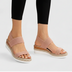 Ava | Women's Orthopedic Sandals With Elastic Straps And Platform Sole | Casual