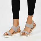 Ava | Women's Orthopedic Sandals With Elastic Straps And Platform Sole | Casual