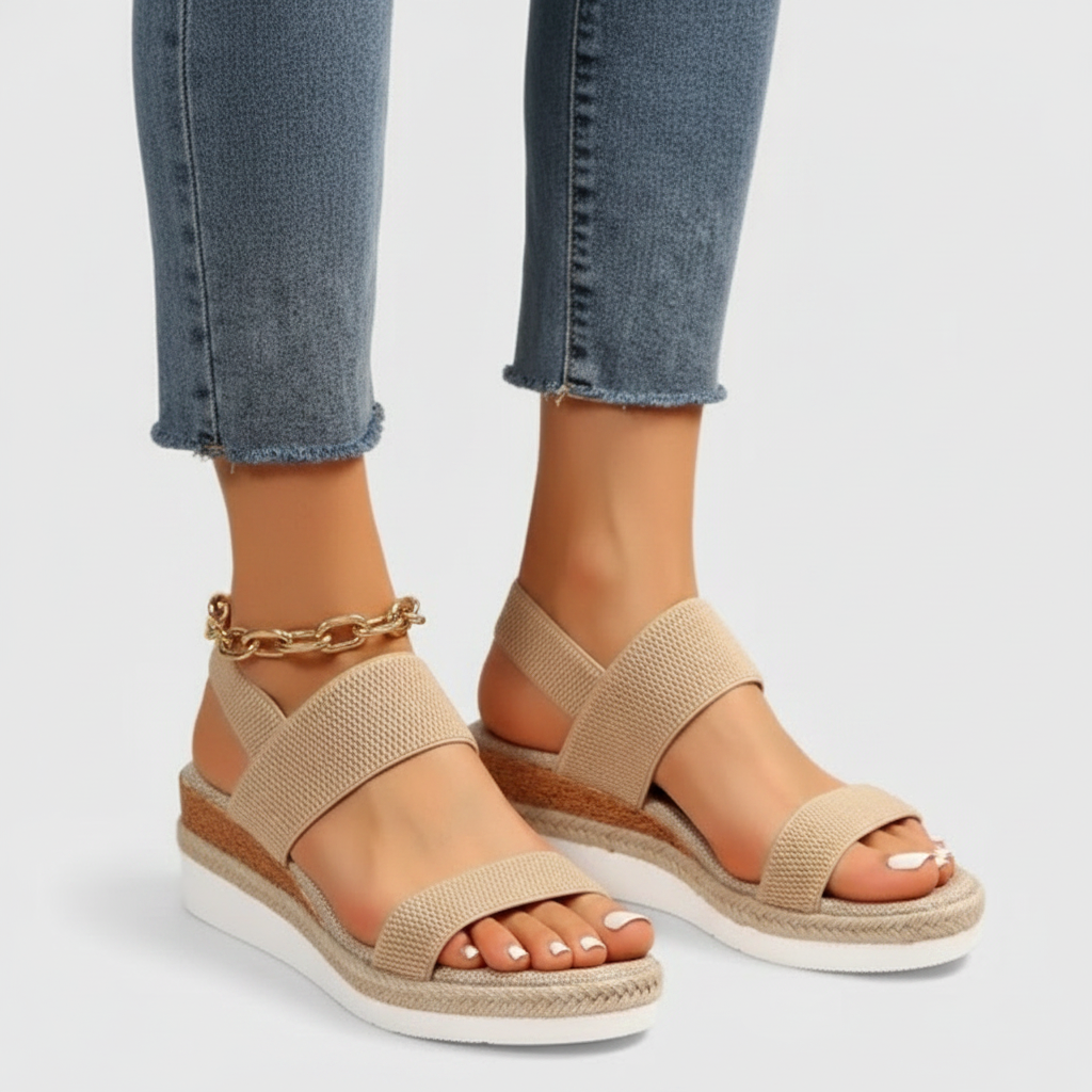 Ava | Women's Orthopedic Sandals With Elastic Straps And Platform Sole | Casual