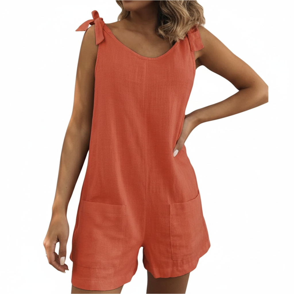 Ava | Women's Romper With Sleeveless Design And Front Pockets | Casual