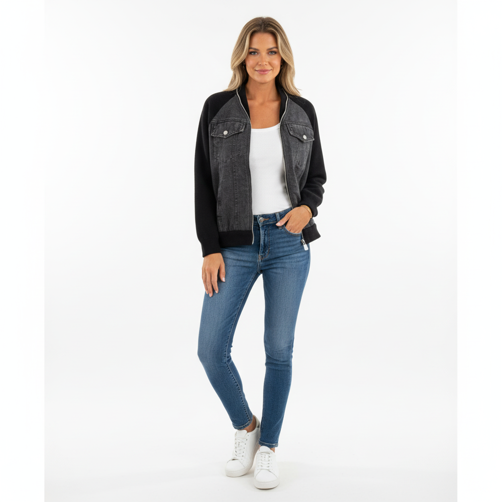 Ava | Women's Sherpa Jacket With Zip Closure And Chest Pockets | Casual
