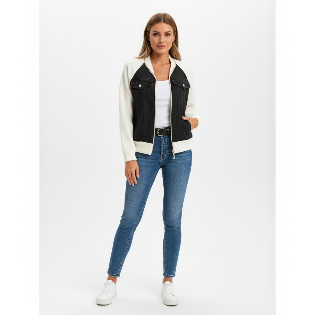 Ava | Women's Sherpa Jacket With Zip Closure And Chest Pockets | Casual