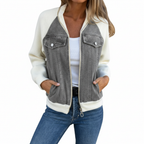Ava | Women's Sherpa Jacket With Zip Closure And Chest Pockets | Casual